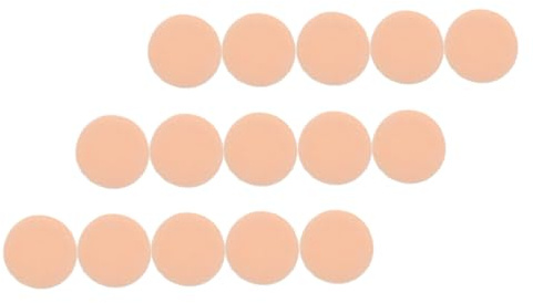 OSOLADY Cotton Rounded Powder Puff 15pcs Set 6cm Diameter Supple Face Makeup Pads for Women Loose Powder Application Cosmetic Accessory