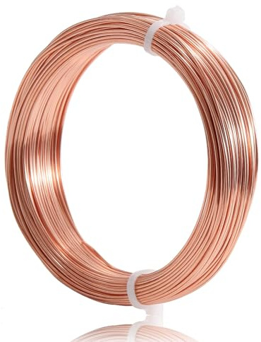99,9% Fils de Cuivre, Fil Artisanal 0,8 mm, 30 m Fils de Cuivre Pur pour Jardinage, Création de Bijoux, Broderie de Perles, Projets DIY, Ornements