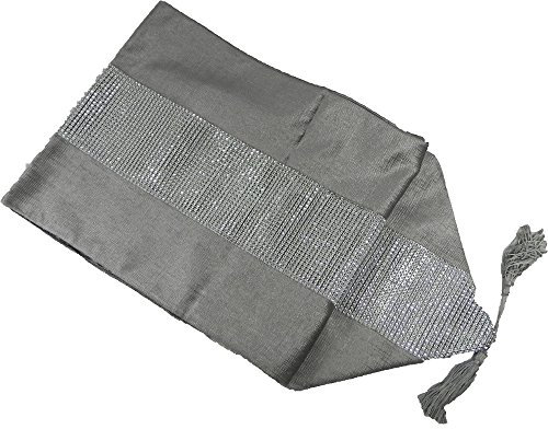 Emma Barclay Eclat - Diamante Table Runner in Silver - 13x72 (33x183cm)