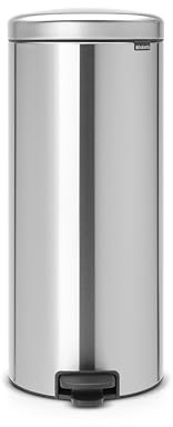 Brabantia 111822 Pedal Bin newIcon with Plastic Inner Bucket, 30 Litre - Matt Steel Fingerprint Proof
