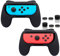 FASTSNAIL Poignées Compatible avec Nintendo Switch&OLED, Kit de Poignée Résistant à l'usure Compatible avec Joy Cons, Pack de 2 (Noir)
