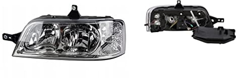 Faro Fanale Proiettore Anteriore SX Sinistro Per Ducato Jumper Boxer 244 da 2002 a 2006 H7 H1 Cromato Predisposto Regolazione Elettrica Gruppo Ottico Luce Fanalino