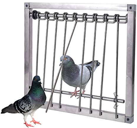 1PC Bird Cages Trap Stainless Steel Pigeon Trap Door Wire Bars Frame Entrance U-Trap for Pigeon Birds House Door (29 * 26 cm)