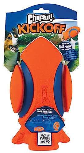 Chuckit! Kickoff Dog Toy – Interactive Football for Tossing, Durable Rubber, Floats on Water (Pack of 1)