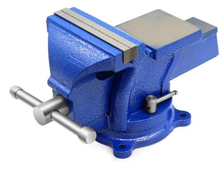 Nakkaa 4 Bench Vise Ductile Cast Iron Bench Vise with 360° Flexible Swivel Locking Base Heavy Duty Home Work 4 Inch Bench Vice 11IB/5KG