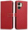 FUNHULLUN Hülle für Xiaomi Redmi 13C Premium Leder Handyhülle Flip Tasche Schutzhülle mit Magnetverschluss Kartenfach und Standfunktion für Xiaomi Redmi 13C -Rot