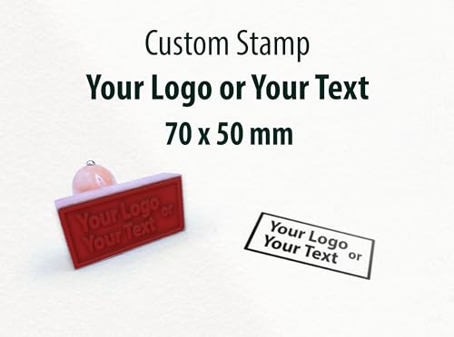Custom Artwork Stamp, Company Logo, Business Stamp, Address & Name Wood Handle Rubber Stamp (70 * 50mm)