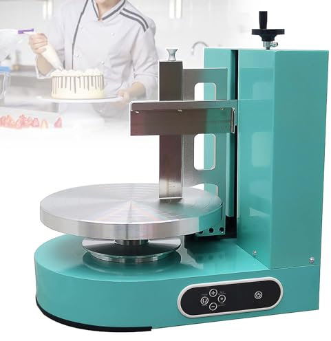 Máquina Para Decorar Pasteles, Raspador Graduado Ajustable + Plato Giratorio Automático De 12, Práctica Máquina Para Hacer Pasteles De Cumpleaños Y Esparcidor De Crema,Green