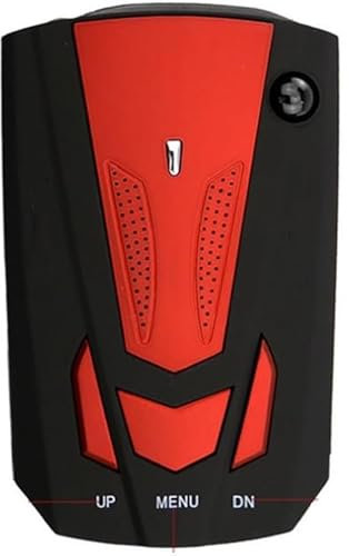 MIDUOLAI Radarwarner FüRs Auto, 360°-Radarwarner, Geschwindigkeitsmessung Und FrüHwarnung 200-1000 m, Sprachwarnungen, FüR Radarkamerawarnungen Fahrzeug,Rot