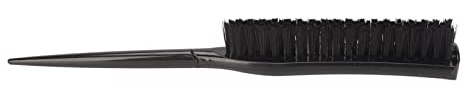 OVAQUIXI Spazzola per Cotonare i Capelli in Nylon a 3 File, Pettine Volumizzante a Coda di Topo, Capelli Lisci Antistatici, Spazzola per Styling Portatile con Impugnatura Ergonomica, per (BLACK)