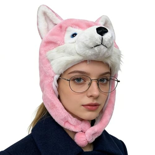 Generisch Gorro de animal | Lindo disfraz de dibujos animados | Gorro de animal suave y cálido con orejas | Divertido gorro de para adultos Picnic Diario Interior Exterior Vacaciones Cumpleaños