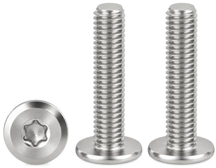 Drenky 20 Unidades Tornillos Torx Inoxidables M5x25mm de Cabeza Plana | Tornillos Cabeza Redonda Inox A2V2A Torx M5 Con Rosca Completa Para Uniones Madera Y Metal