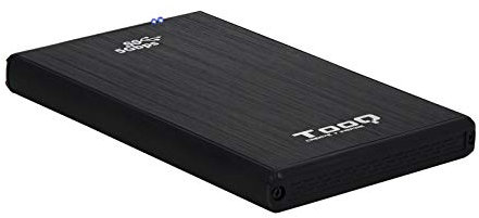 Tooq TQE-2522B - Carcasa para Discos Duros HDD de 2.5, (SATA I/II/III de hasta 9.5 mm de Alto, USB 3.0), Aluminio, indicador LED, Color Negro, 50 grs.