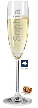 laser-diele Leonardo Sektglas mit Gravur als Geburtstagsgeschenk – Personalisiertes Sektglas - Geschenke für Frauen – Muttertagsgeschenk (Name)