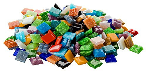 Fliesenhandel Fundus 1 Kg Glasmosaik 1x1cm Premium Qualität - ca.1500 Stück Glasmosaiksteine 10x10 Mosaiksteine (Bunt)