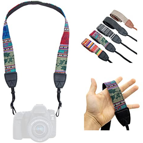 LENS-AID – Correa de Cámara – Correa de Hombro y Cuello, Diseño Moderno, Tejido de Lona, Ideal para cámaras Canon, Nikon, Sony, Fujifilm, Olympus, Leica (Inka Mix Oscuro)