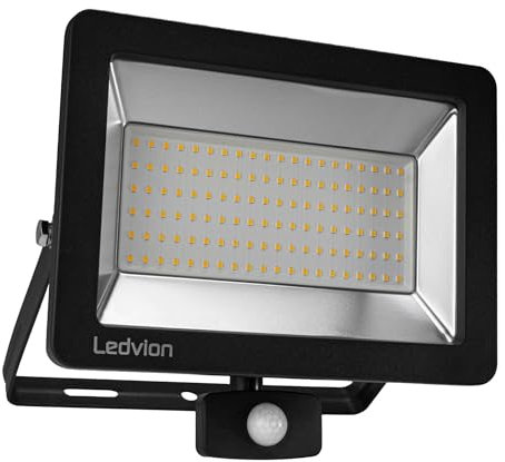 Ledvion - LED Flutlicht, 100 Watt, LED Flutlicht, 4000K, 12000 Lumen, IP65 Wasserdicht, Mit Schnellanschluss