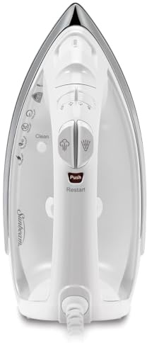 Sunbeam GCSBC Classic 1200 Watt Mid-size Anti-Drip Non-Stick Soleplate Iron Steam/Vertical Shot feature 8' 360-degree Swivel Cord GCSBCL-317-000 Auto Shut Off