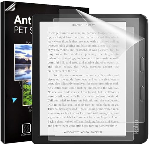 TiMOVO 3 Pezzi Pellicola Prottetiva per Kobo Libra Colour 7 inch 2024/Kobo Libra 2 E-Reader 7 2021, Pellicola Opaca per Schermi in Pet a Copertura Totale, Antiriflesso, AntiGraffio, Senza Bolle