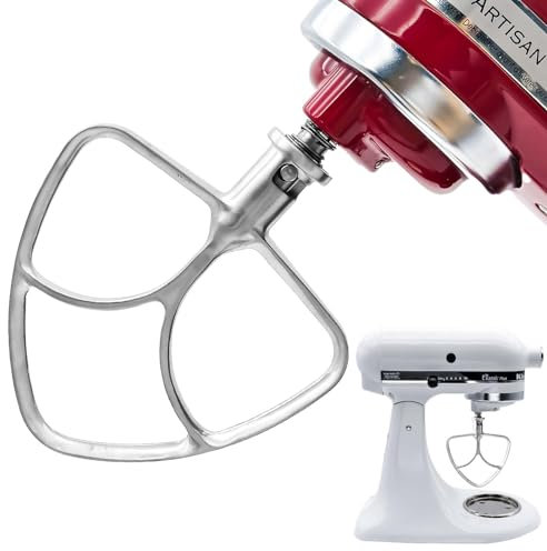 K45SS - Frusta piatta in acciaio inox per mixer Kitchen Aid con testa inclinabile da 4,5-5 litri