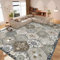IKALIFE Teppich Wohnzimmer Vintage Waschbar - Waschbarer Kurzflor Teppich rutschfest Super Weich Blumen Design Groß Wohnzimmerteppich für Schlafzimmer Esszimmer 160x230 cm Braun