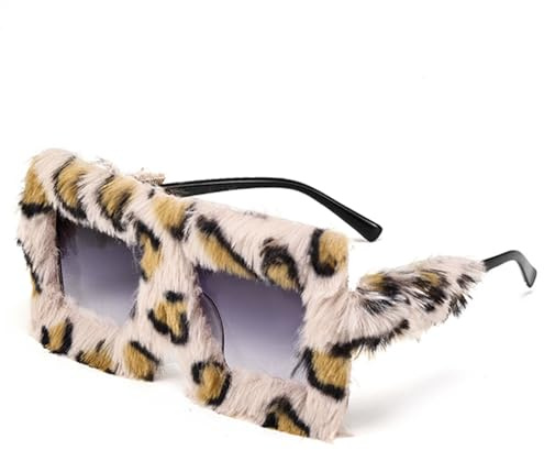 arrderly 1 paire de lunettes de soleil surdimensionnées en peluche, lunettes tendance personnalisées, œil de chat, fête, déguisement, accessoires