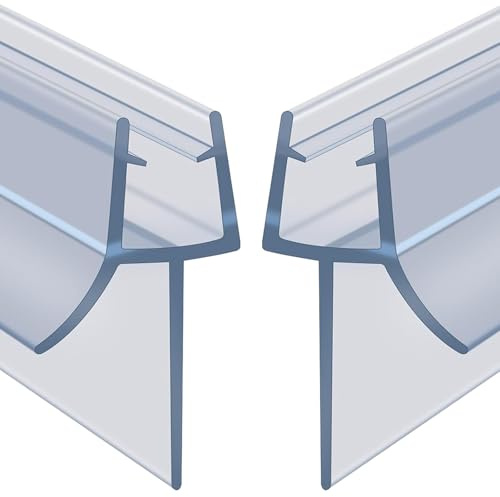 NIAWECAN Shower Door Seal Strip, 2 Pcs Clear Shower Screen Seal Strip for 8-10mm Glass, Adjustable Shower Seal Strip Covers Up to 20mm Gap, Replacement Shower Screen Seal with 900mm Length (Straight)