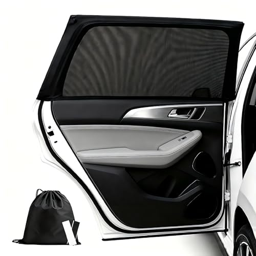Quelcc 2 Pcs Parasol Ventanas Traseras Coche, Para Sol Coche Bebe, Tapa Sol Carro Bebe, para Niños y Mascotas, Sombrilla Universal con protección UV, Compatible con la mayoría de los vehículos