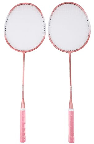 Asixxsix Set da Badminton, Set di Racchette da Badminton con Grande Elasticità, Impugnatura Antiscivolo e antisudore, da Professionale con 3 Palline da (Pink)
