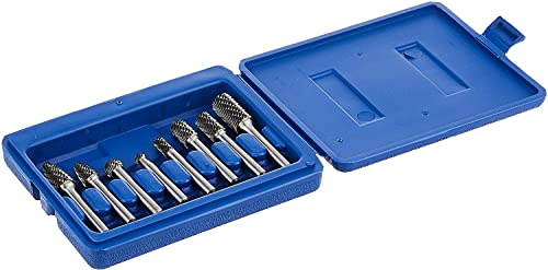 Astro Pneumatic Tool 2181 8-Piece Double Cut Carbide Rotary Burr Set 1/4 Shank in Blow Molded Case