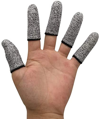 JADE KIT 12 PCS Finger Cots Cut Resistant Protector, Finger Covers for Cuts, Gloves Life Extender, Cut Resistant Finger Protectors for Kitchen, Work, Sculpture, Anti-Slip, Reusable