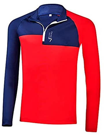 Black Crevice Herren Zipper Funktionsshirt, Navy/rot, XL