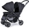 Deryan Elena Poussette Duo Tandem pour Enfants - Double Duett avec Harnais 5 points et Ajustable à 4 ans (Noir)
