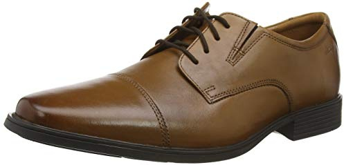 Clarks Men's Tilden Cap Derbys, Brown Dark Tan Leather, 7 UK