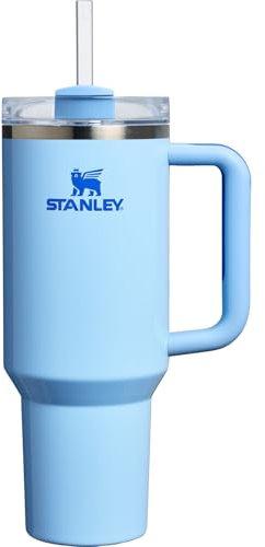 STANLEY Quencher H2.0 Tumbler with Handle and Straw, 3-Mode Flowstate Lid, Travel Cup Holder Compatible, Stainless Steel, Insulated, BPA-Free, Frosted Cornflower Blue, 1.2 Litres