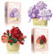 2 Pcs Blocs de Fleurs Rose Blocs de Construction Fleurs Artificielles Kit de Construction de Bouquet de Fleur Bloc de Construction Adulte Convient pour Décoration des Chambres,des Tables à Manger