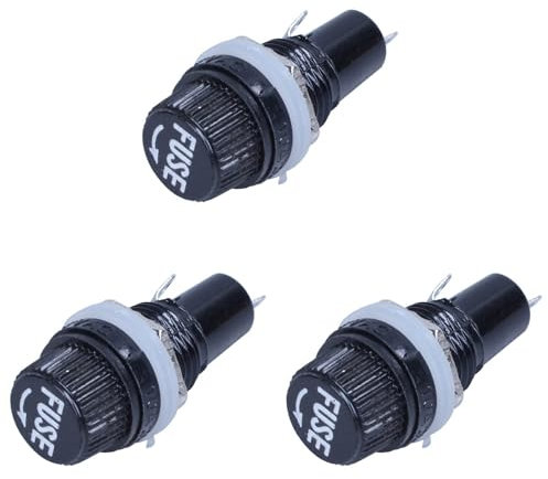 Eioeeklop 3piezas 12mm Rosca con de Panel Soldadura Fusibles Soporte para 5x20mm Fusible