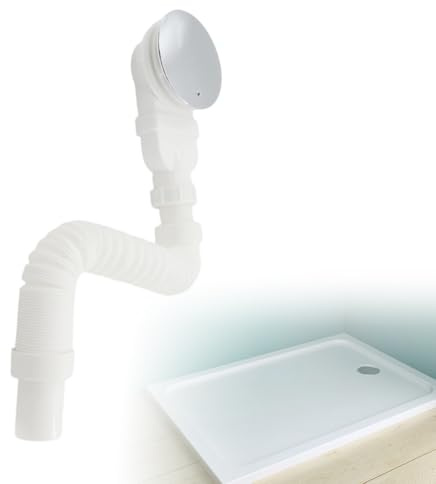 Bonde de douche 90 mm - Siphon plat avec siphon de douche extra plat - Avec couvercle en chrome - Évacuation de douche plate