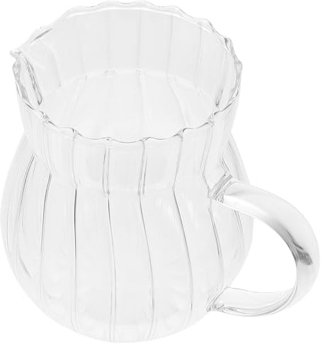 SHINEOFI Carafe à Lait en Verre Transparent 250 Ml Bec Verseur Anti-goutte Pot à Lait Pratique pour Café et Sauce Récipient de Conservation pour Maison Restaurant et Café