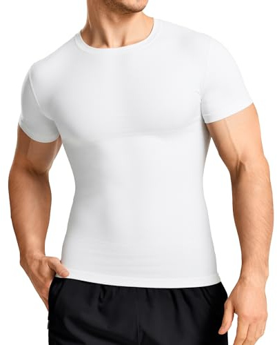 Nebility Compressione Uomo Shapewear Canotta Contenitiva Snellente Maniche Corte Intimo Modellante Dimagrante Fascia Pancia Sportivo Fitness Addominale Maglietta