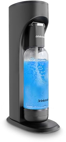 Drinkmate OmniFizz Sparkling Water Maker & Soda Streaming Machine | Carbonates Any Drink | BPA-Free Bottle | No Batteries or Electricity Required | CO2 Not Included (Matte Black)