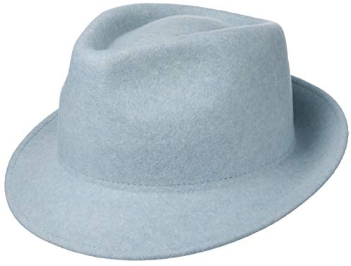 Lipodo Trilby Hut aus Wollfilz Herrenhut Made in Italy Herbst Winter hellblau M (56-57 cm)
