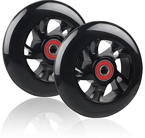 DBREAKS 2 Stück Stunt Scooter Rollen 100mm, Ersatzräder für Scooter 100mm Schwarz, Scooter Ersatzräder Set, Scooter Räder mit ABEC-9 Kugellager, Härtegrad 88A, geeignet für allerlei Scooter