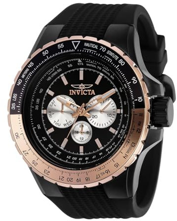 Invicta Aviator Orologio da Uomo in acciaio inossidabile con movimento Quarzo - 50mm, Oro Nero/Rosa