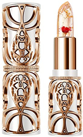 SWETIYOU Crystal Flower PH Lip Balm Color Changing Magic Lipstick Jelly Luxury Long Lasting Nutritious Gloss Clear pintalabios magicos, Red Flower