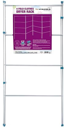 4 Fold Clothes Airer Laundry Drying Rack - Indoor & Outdoor Use | Concertina Dryer Horse Baby Kids Patio | Flat Foldable Towel Washing Line, Non Slip Feet, Space Saving | H 110 X W 207 Cm
