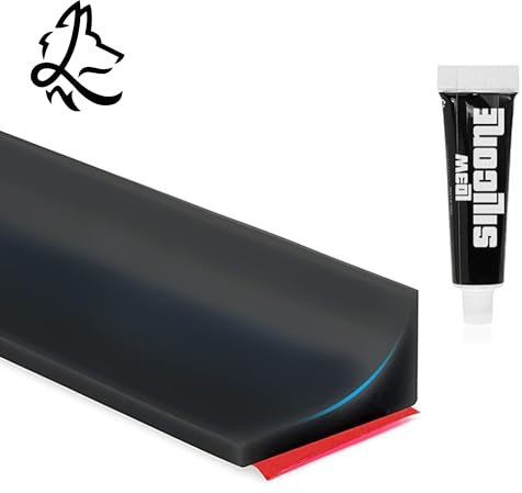 Self-Adhesive Silicone Shower Door Seal with Silicone Tube for Sealing for Bathtub, Shared Bathroom, Shower Door Seal (Black, 3 Metres)