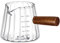 MEETOZ Espresso Cups with Wood Handle, Double Spout Glass Measuring Cup with Dual Scale, 6 Oz/180 ml Cups with Handle, Shot Glasses with V-Shaped Mouth, Clear Accessories, Milk Frothing Pitcher