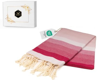 Sandrella Pestemal Grande serviette de hammam et sauna en coton pour homme et femme 100 x 200 cm Rose