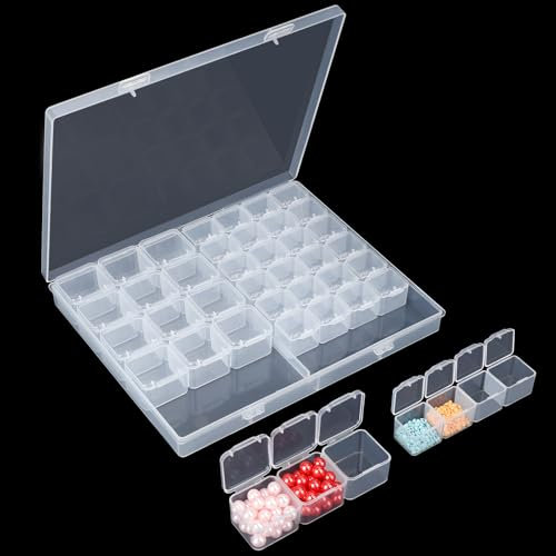 Segbeauty Sortierboxen für Kleinteile, 43 Fächer Diamond Painting Aufbewahrungsbox, Sortierbox Perlen, Box mit Fächern, Durchsichtige Box für Saatgut, Schrauben, Handarbeiten